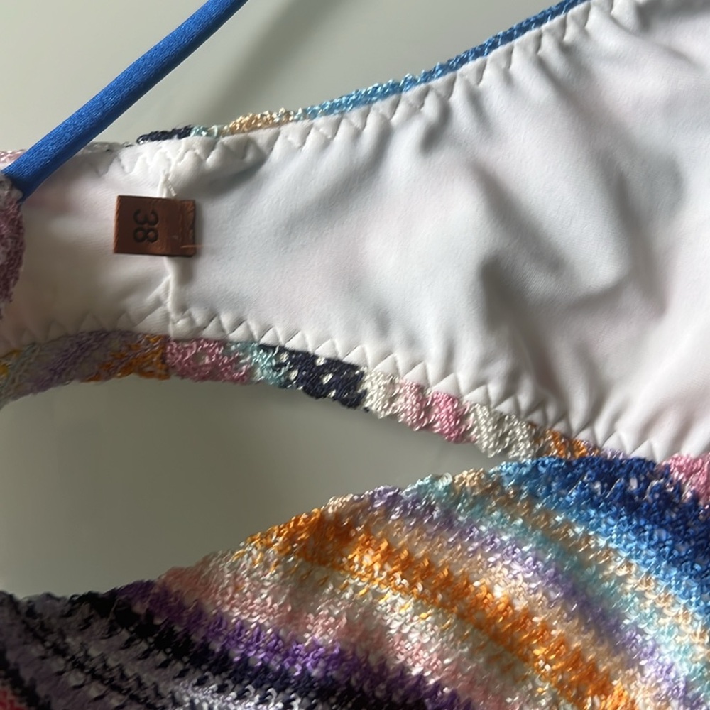 Missoni Multicolor Striped One-Shoulder Bikini — Blue Strap - Picture 13 of 16